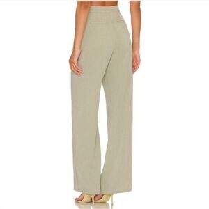 House of Harlow -1303‎ High Rise Pleated Trouser Pants Textured Straight Green 6